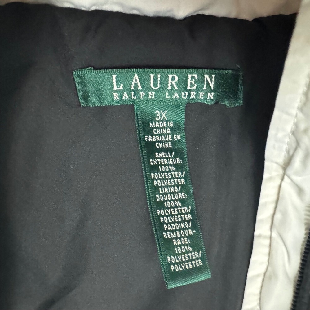 Lauren Ralph Lauren Womens 3X White Quilted Full Zip Puffer Vest Mock Neck - Picture 2 of 8
